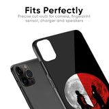 Anime Red Moon Glass Case for iPhone SE 2022