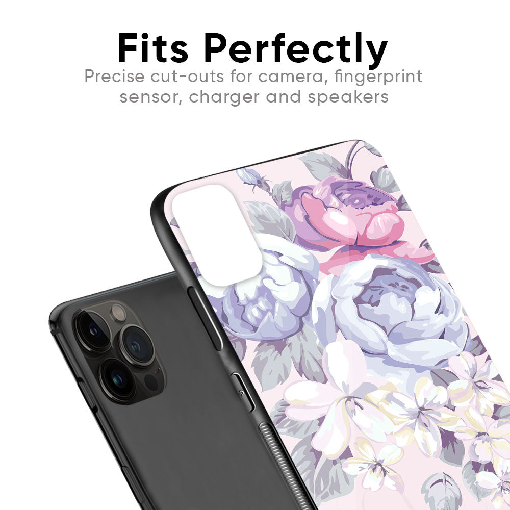 Elegant Floral Glass case for iPhone SE 2022