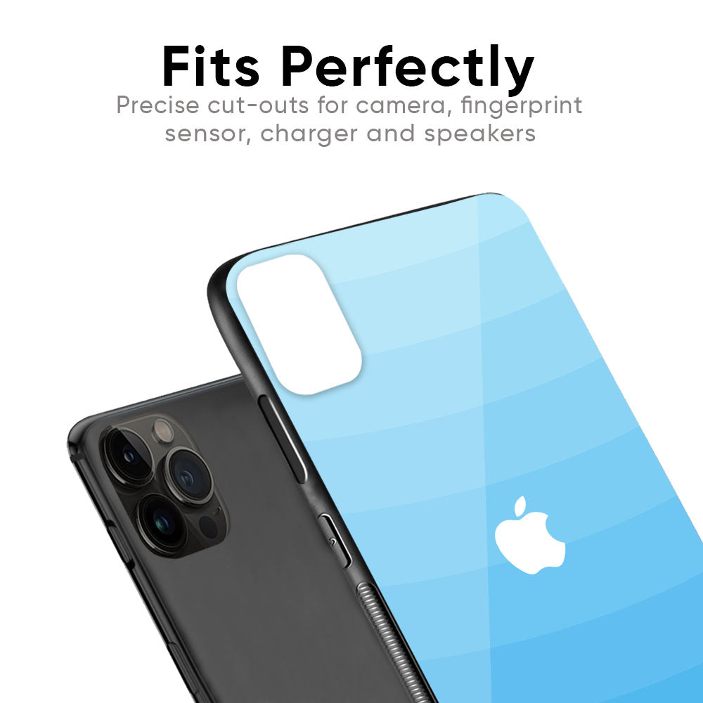 Wavy Blue Pattern Glass Case for iPhone 6S