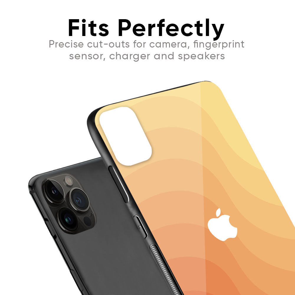 Orange Curve Pattern Glass Case for iPhone 6S
