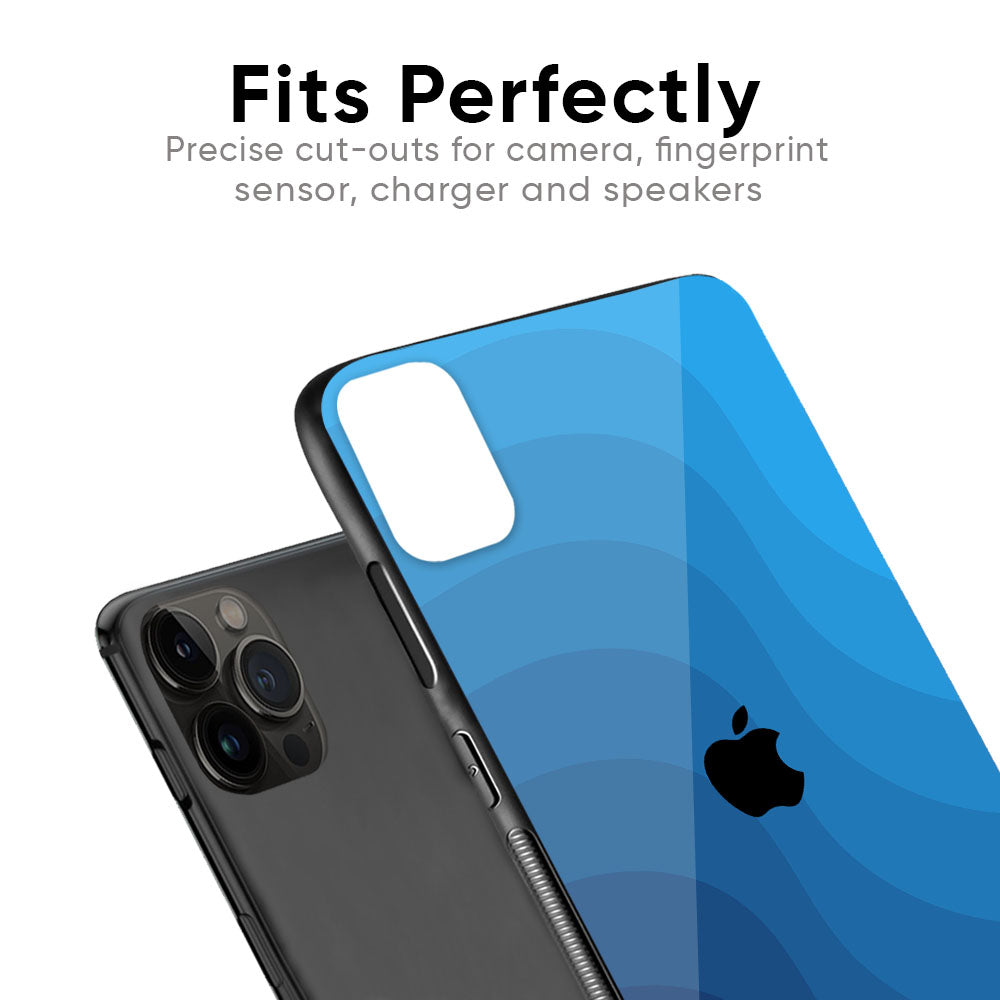 Blue Wave Abstract Glass Case for iPhone 6S