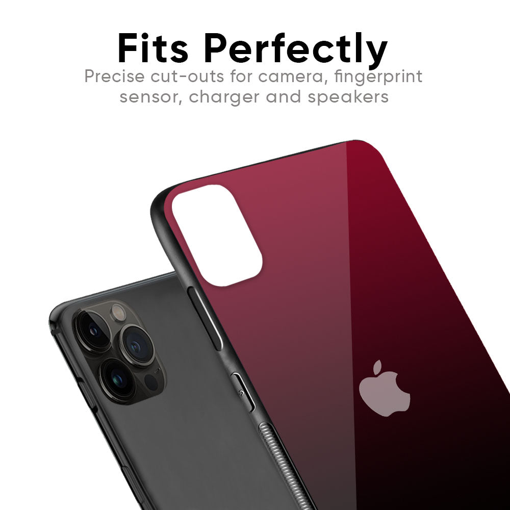 Wine Red Glass Case For iPhone X
