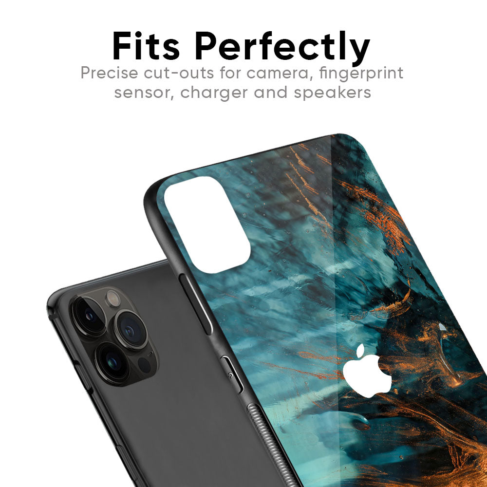 Golden Splash Glass Case for iPhone 6S