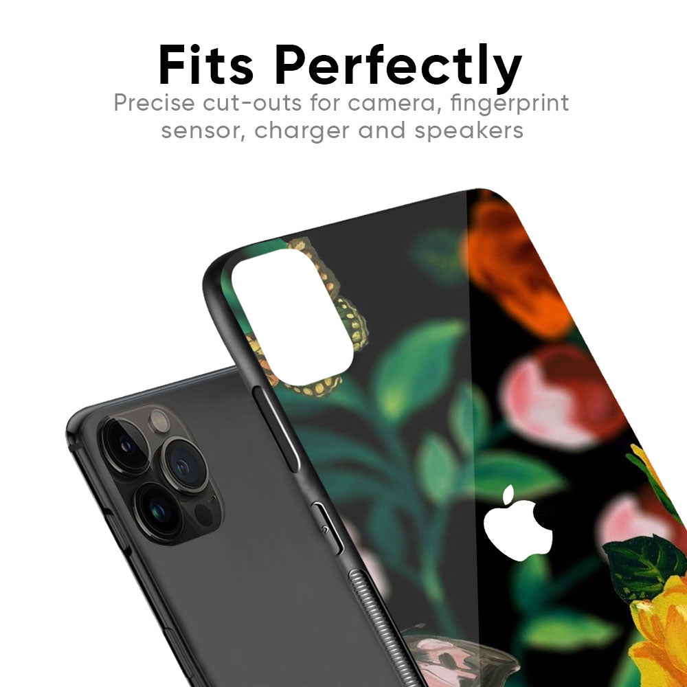 Flowers & Butterfly Glass Case for iPhone 6S