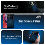 Dark Blue Grunge Glass Case for Motorola G84 5G