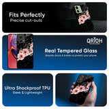 Floral Black Band Glass Case For Motorola Edge 30 Ultra