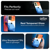 Wavy Color Pattern Glass Case for Motorola Edge 30