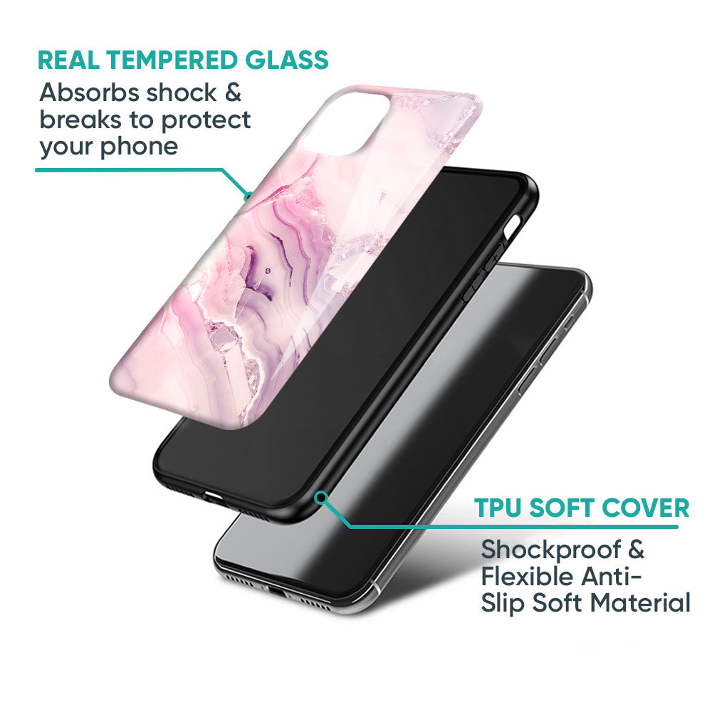 Diamond Pink Gradient Glass Case For iPhone XS Max