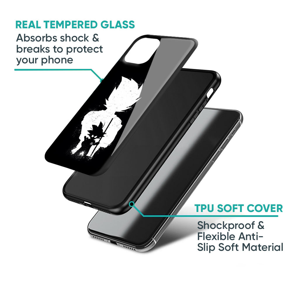 Monochrome Goku Glass Case for iPhone XS Max