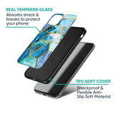 Turquoise Geometrical Marble Glass Case for Vivo V29e 5G