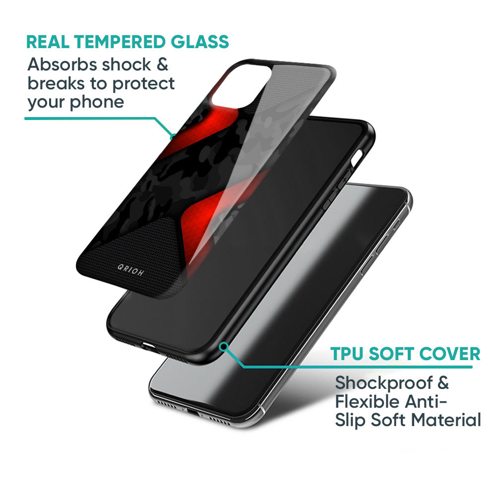 Modern Camo Abstract Glass Case for iPhone XS Max