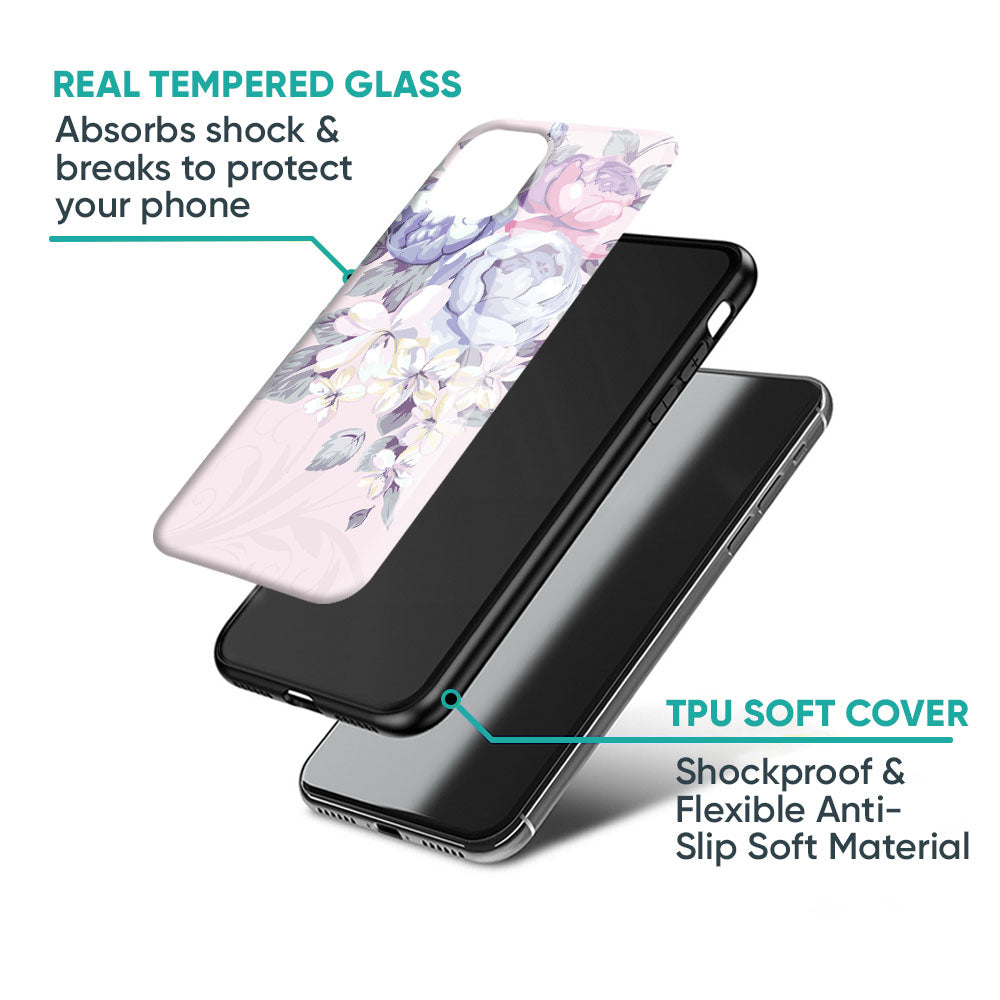Elegant Floral Glass Case for iPhone XS Max