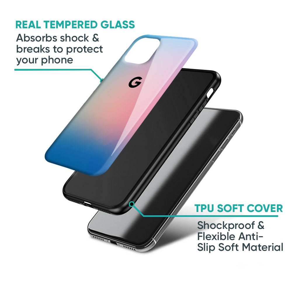 Blue & Pink Ombre Glass case for Google Pixel 6a