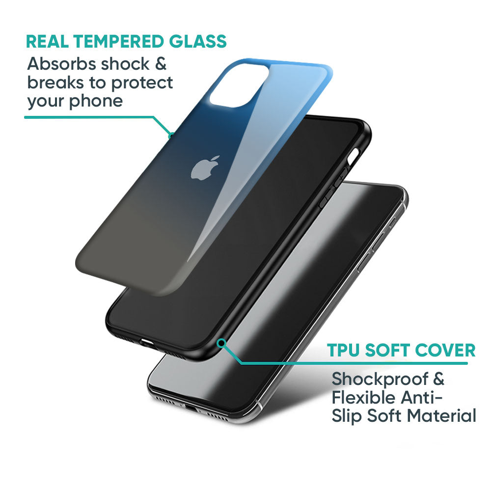 Blue Grey Ombre Glass Case for iPhone XS Max