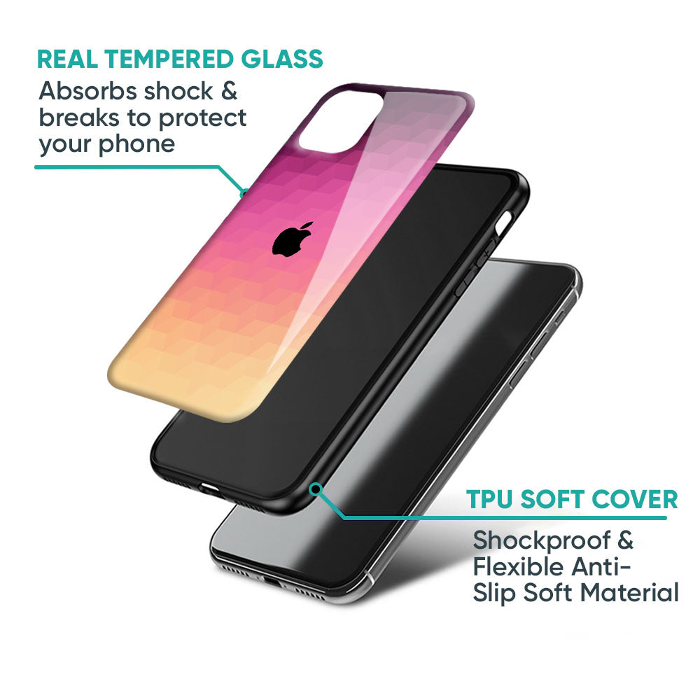 Geometric Pink Diamond Glass Case for iPhone 6S