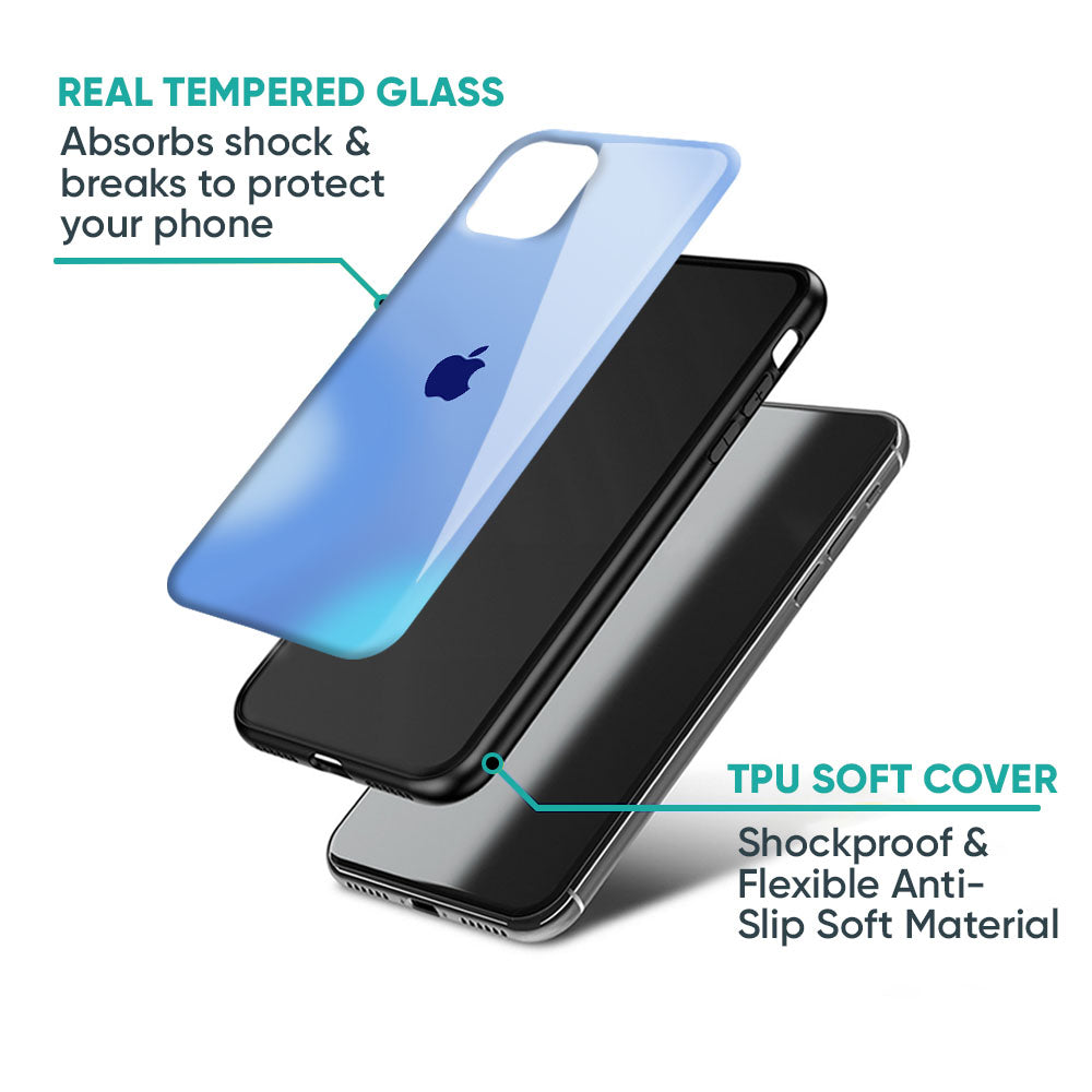 Vibrant Blue Texture Glass Case for iPhone XS Max
