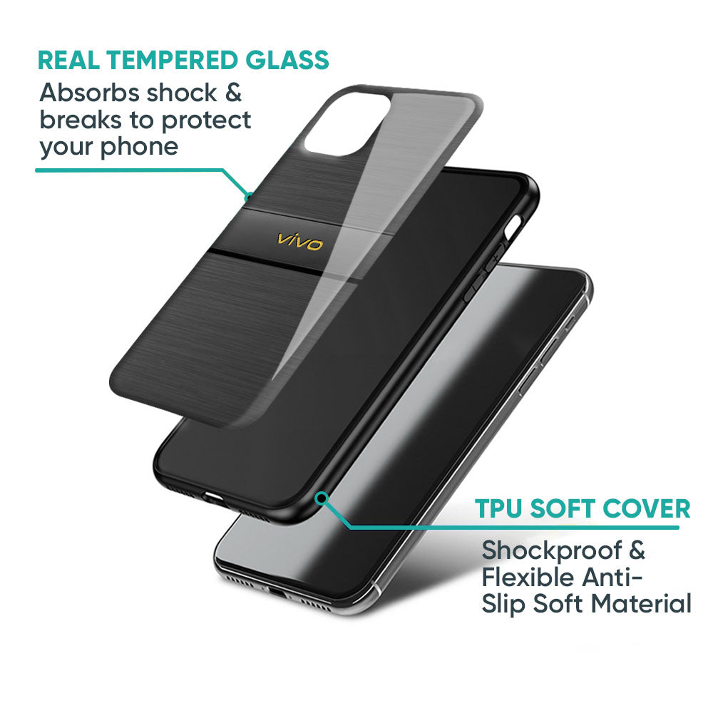 Grey Metallic Glass Case For Vivo X50 Pro
