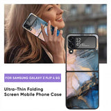 Marble Ink Abstract Glass Case for Samsung Galaxy Z Flip4 5G