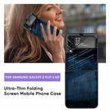 Dark Blue Grunge Glass Case for Samsung Galaxy Z Flip4 5G