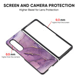 Purple Gold Marble Glass Case for Samsung Galaxy Z Fold4 5G