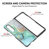 Green Marble Glass Case for Samsung Galaxy Z Fold4 5G