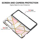 Geometrical Marble Glass Case for Samsung Galaxy Z Fold4 5G