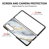 White Grey Marble Glass Case for Samsung Galaxy Z Fold5 5G