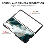 Aqua Green Marble Glass Case for Samsung Galaxy Z Fold5 5G