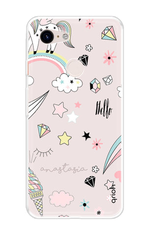 Unicorn Doodle Google Pixel 3 XL Back Cover