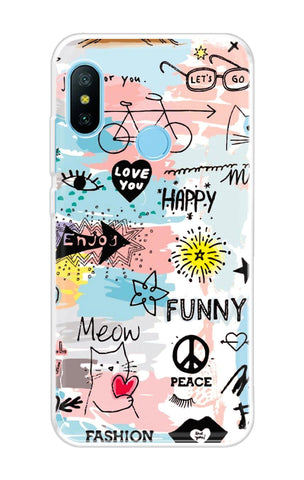 Happy Doodle Xiaomi Redmi 6 Pro Back Cover