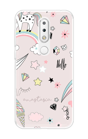 Unicorn Doodle Nokia 5.1 Plus Back Cover