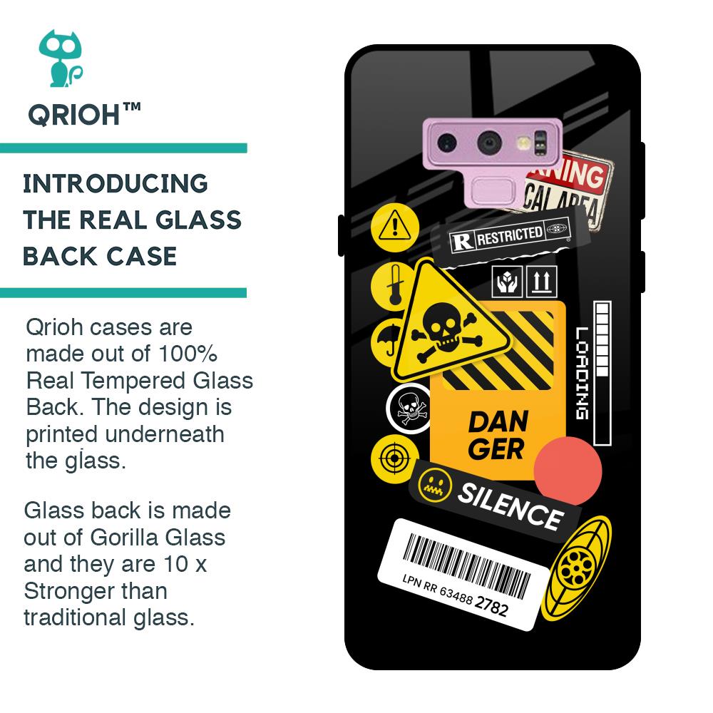 Danger Signs Glass Case for Samsung Galaxy Note 9