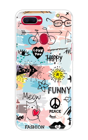 Happy Doodle Oppo F9 Back Cover