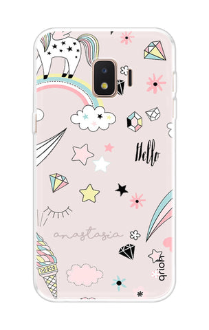 Unicorn Doodle Samsung J2 Core Back Cover