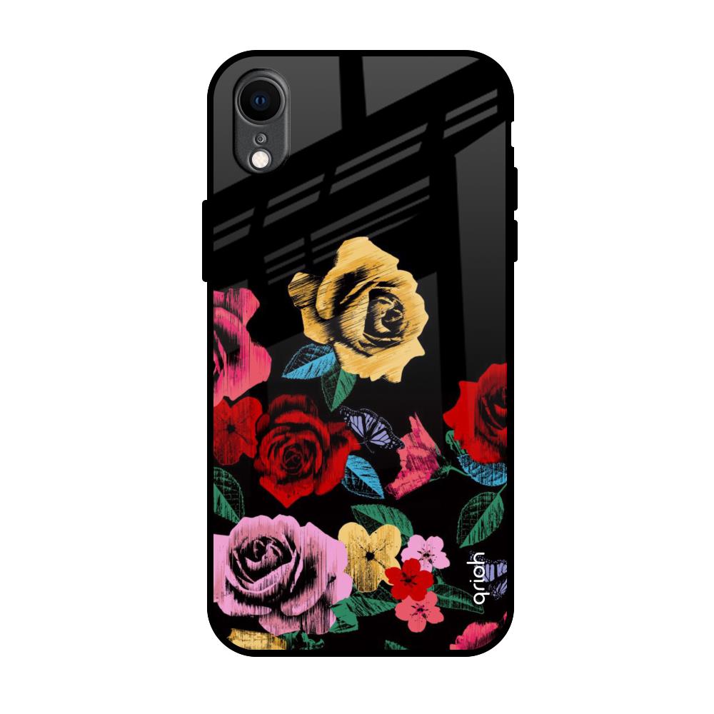 Floral Decorative iPhone XR Glass Back Cover Online