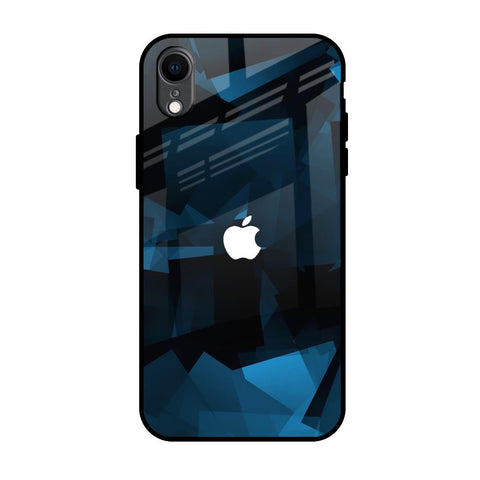 Polygonal Blue Box iPhone XR Glass Back Cover Online