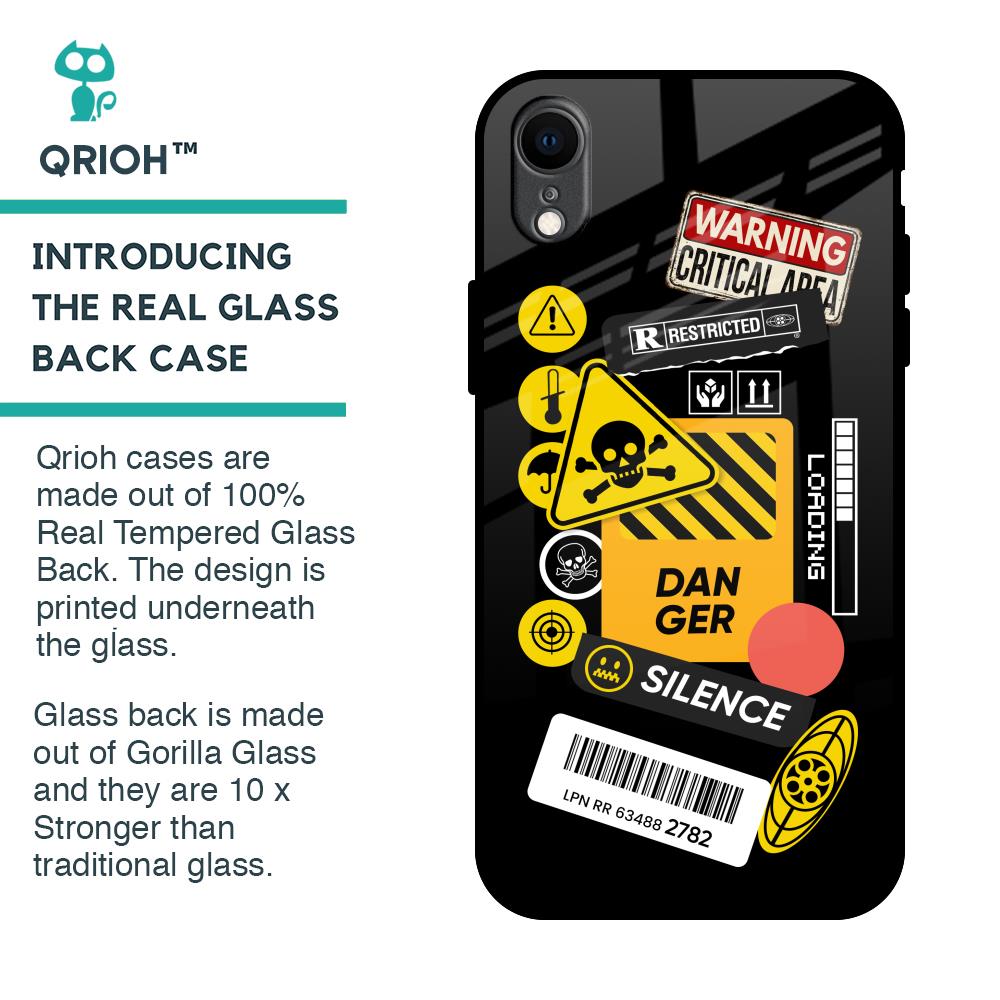 Danger Signs Glass Case for iPhone XR