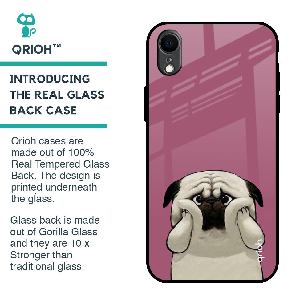 Funny Pug Face Glass Case For iPhone XR