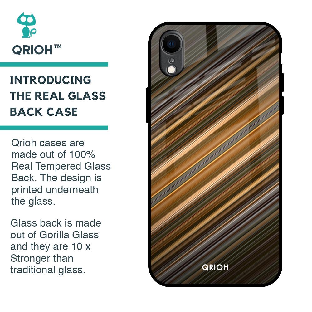 Diagonal Slash Pattern Glass Case for iPhone XR