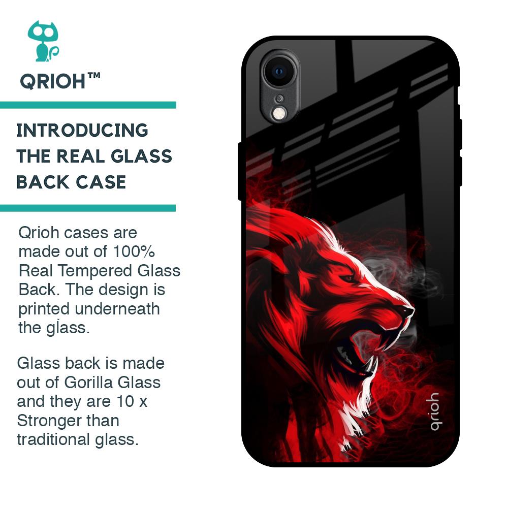 Red Angry Lion Glass Case for iPhone XR