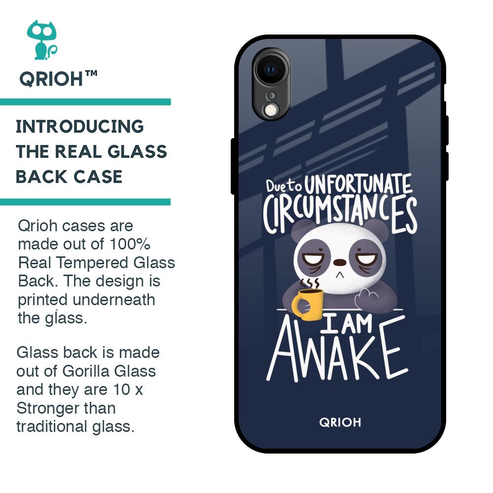 Struggling Panda Glass Case for iPhone XR