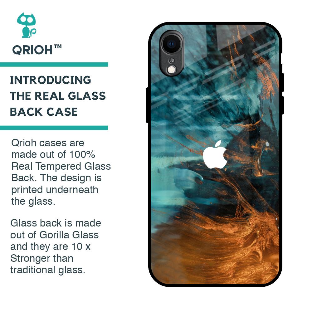 Golden Splash Glass Case for iPhone XR