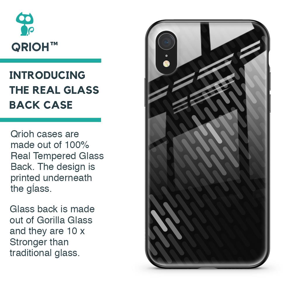 Dark Abstract Pattern Glass Case For iPhone XR