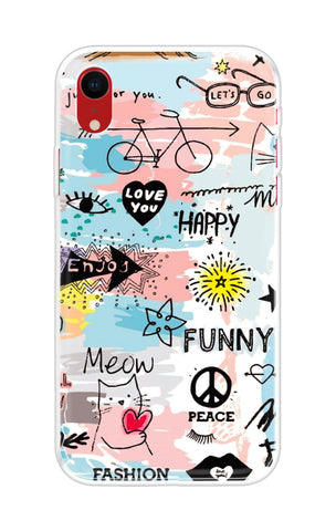 Happy Doodle iPhone XR Back Cover