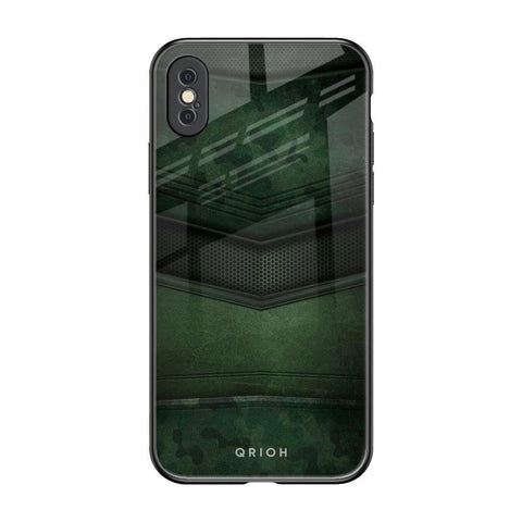Green Leather iPhone XS Glass Back Cover Online