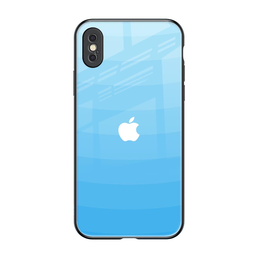 Wavy Blue Pattern iPhone XS Glass Back Cover Online