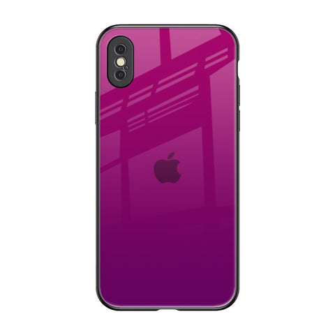 Magenta Gradient iPhone XS Glass Back Cover Online