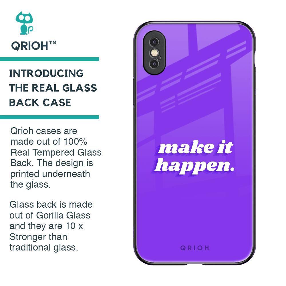 Make it Happen Glass Case for iPhone XS
