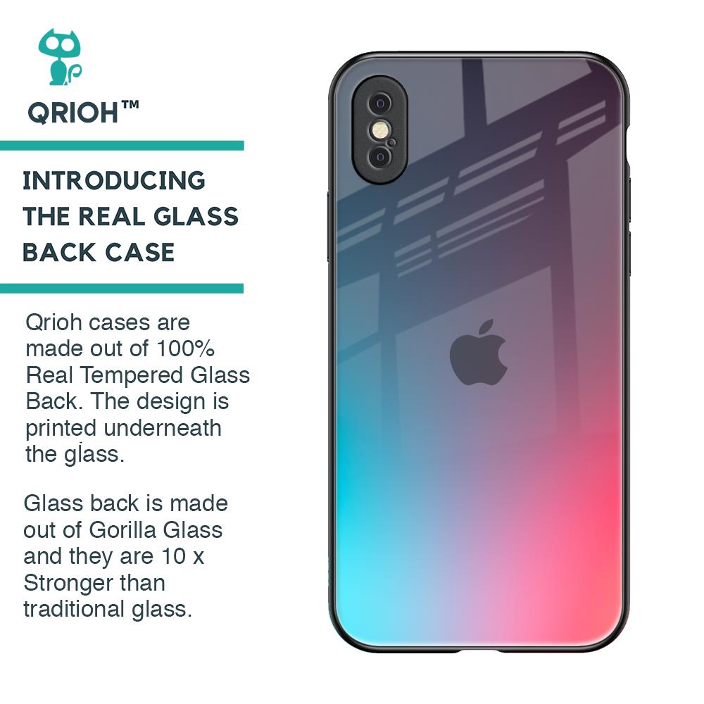 Rainbow Laser Glass Case for iPhone XS
