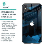 Polygonal Blue Box Glass Case For iPhone XS